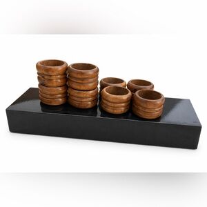 3 / $30 Scandi Wooden Napkin Rings Set of 8 | Modern Organic Table Decor